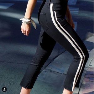 Mother Insider Crop Step Fray Guilty Racer Black